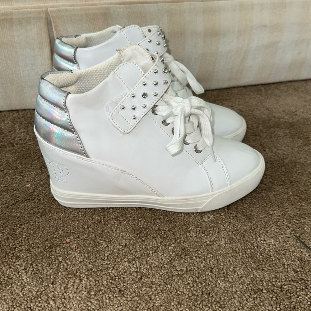 Juicy Couture White Chunky Wedge Sneakers